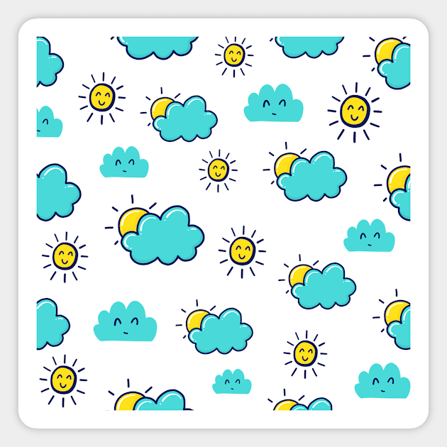 Sunshine behind the Clouds - Doodle Magnet by KindlyHarlot